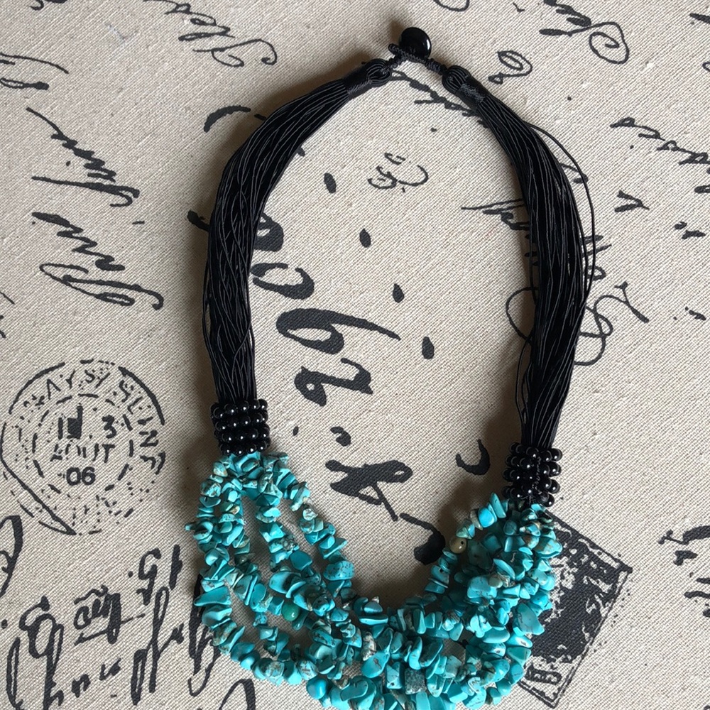 Fun multi strand necklace natural beads.